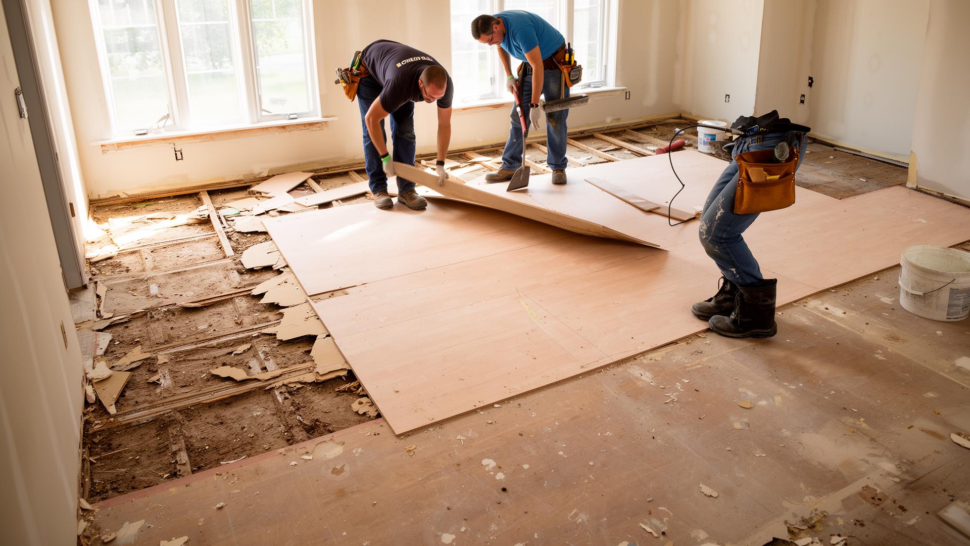 Flooring removal in progress in a Loveland Colorado home